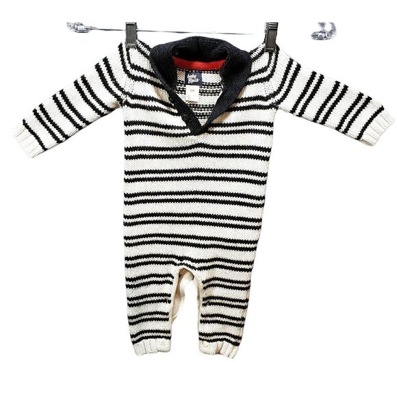 Baby B'gosh Other - Baby B'gosh L/S Onsie Size 6 Months Knit Crochet Buttons Oshkosh B'gosh Blue EUC